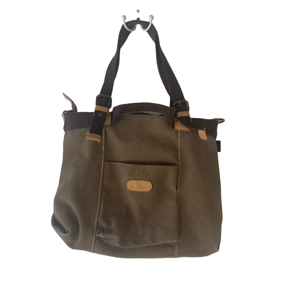 K-Two‎ Messenger Canvas Brown Shoulder Bag